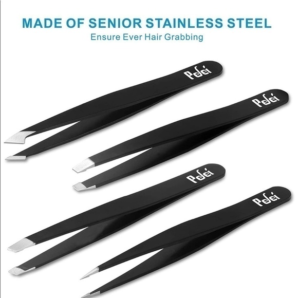 New-4 Stainless Steel Precision Tweezers Set & Case - Picture 3 of 7